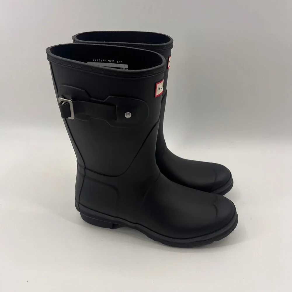 Hunter Original‎ Short Rain Boots Womens 9 Black Matte Waterproof WFS1000RMA